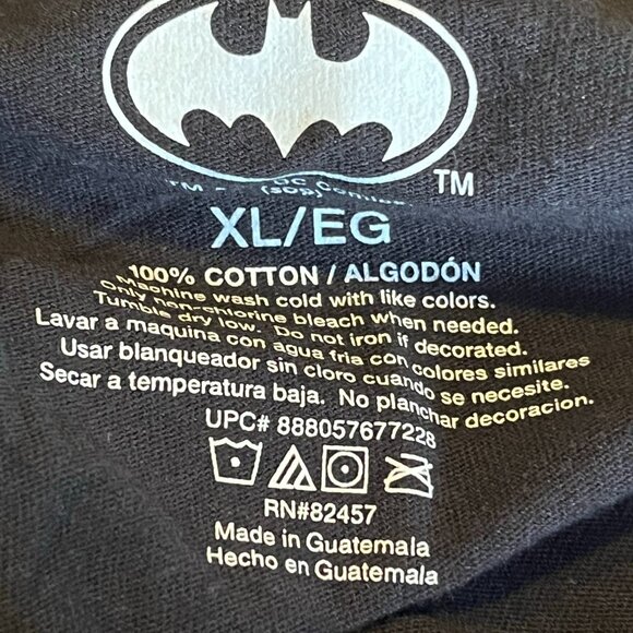 Batman Top Shirt T-shirt XL - DC Comics - Black with purple and silver - Picture 4 of 4